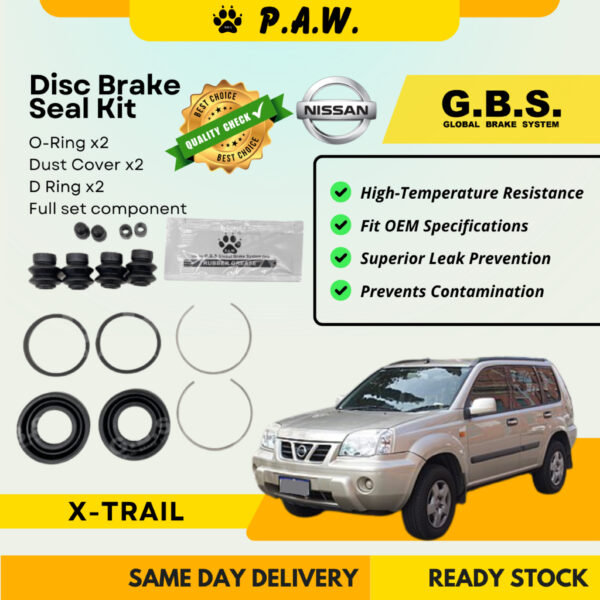 GBS Disc Brake Seal Kit For NISSAN X-TRAIL QR20/25DE YD22ETI SR20VET (Rear) (Full Set)