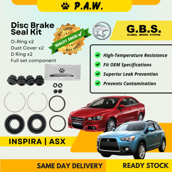 GBS Disc Brake Seal Kit For PROTON INSPIRA ASX (Rear) (Full Set)