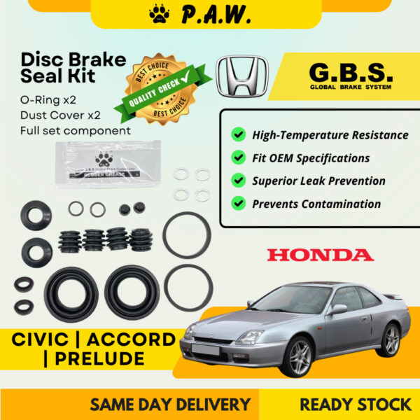 GBS Disc Brake Seal Kit For Honda Civic EP/ET/FD/Type R, Accord SV4/SDA, Prelude BB (Rear)(Full Set)