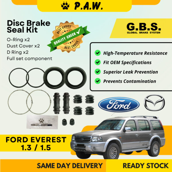 GBS Disc Brake Seal Kit For MAZDA FORD EVEREST DW DW3W DW5W 1.3 1.5 (Front) (Full Set)