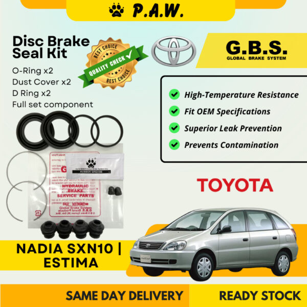 GBS Disc Brake Seal Kit For TOYOTA ESTIMA ACR30, NADIA SXN10, ESTIMA MCR30 (Rear) (Full Set)