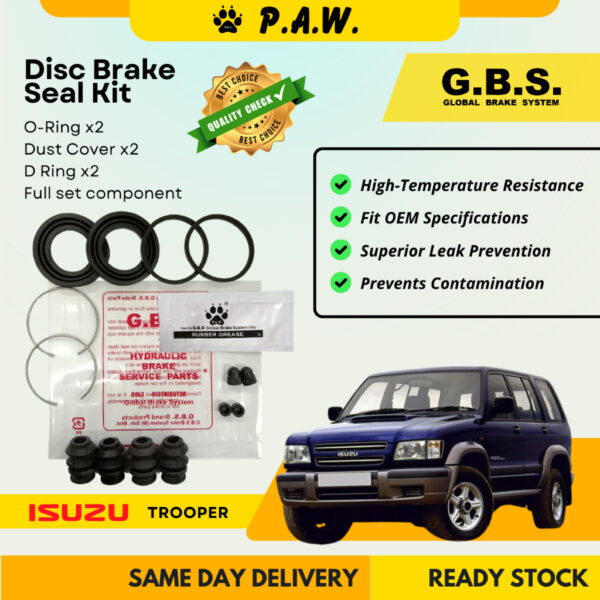 GBS Disc Brake Seal Kit For ISUZU TROOPER V6 3.1 (Rear) (Full Set)