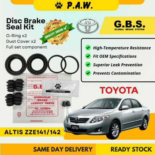 GBS Disc Brake Seal Kit For TOYOTA ALTIS ZZE141/142 (Rear) (Full Set)