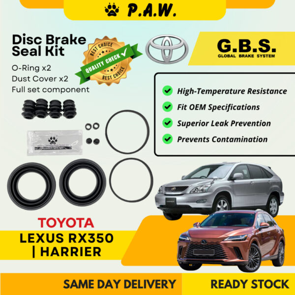 GBS Disc Brake Seal Kit For Toyota Harrier ACU30 2.4/ MCU30 3.0 & Lexus RX350 3.5 (Front) (Full Set)