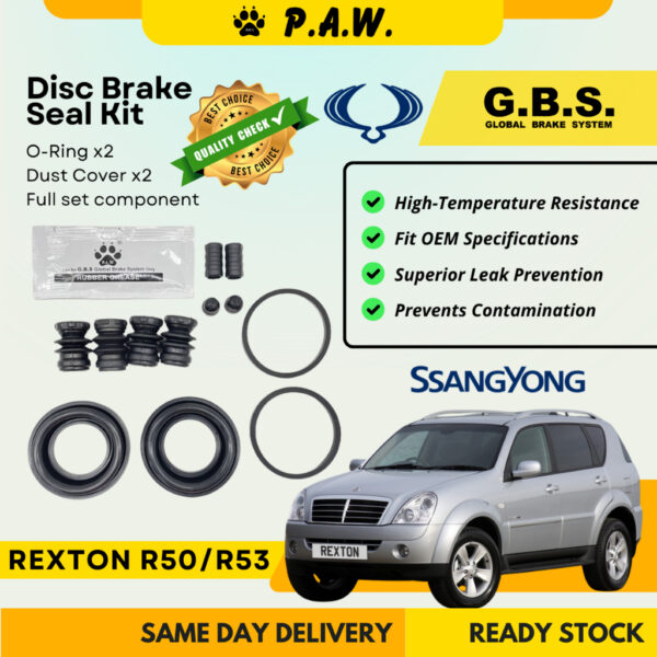 GBS Disc Brake Seal Kit For SSANGYONG REXTON R50 R53 (Rear) (Full Set)
