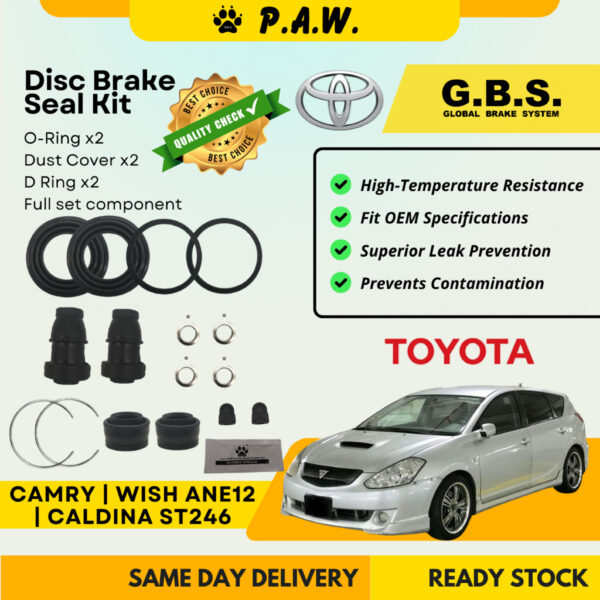 GBS Disc Brake Seal Kit For TOYOTA CAMRY ACV30,WISH 1.8 2.0,ALPHARD (Rear) (Full Set)