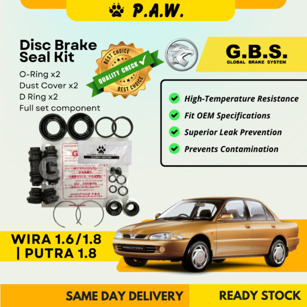 GBS Disc Brake Seal Kit For PROTON WIRA 1.6 1.8 (Rear) (Full Set)