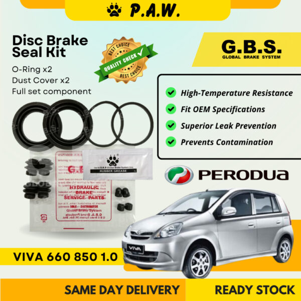 GBS Disc Brake Seal Kit For PERODUA VIVA 660 VIVA 850 VIVA 1.0 (Front) (Full Set)