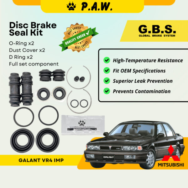 GBS Disc Brake Seal Kit For MITSUBISHI GALANT VR4 IMP (Rear) (Full Set)
