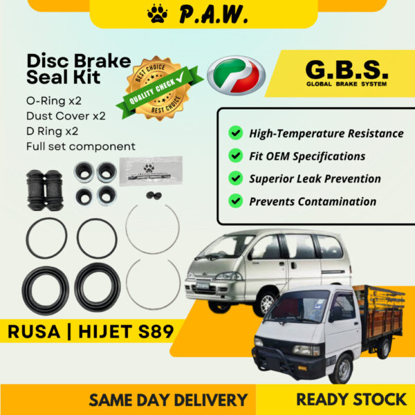 GBS Disc Brake Seal Kit For PERODUA RUSA, HIJET S89 (Front) (Full Set)