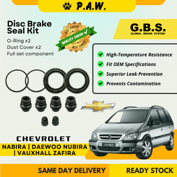 GBS Disc Brake Seal Kit For CHEVROLET NABIRA,DAEWOO NUBIRA,VAUHALL ZAFIRA (Front) (Full Set)