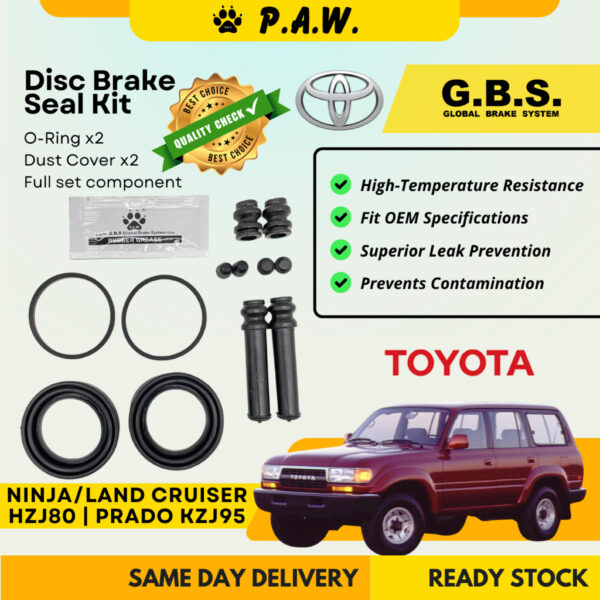 GBS Disc Brake Seal Kit For TOYOTA LAND CRUISER NINJA HZJ80 PRADO KZJ95 (Rear) (Full Set)