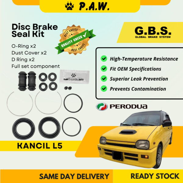 GBS Disc Brake Seal Kit For PERODUA KANCIL L5 (Front) (Full Set)