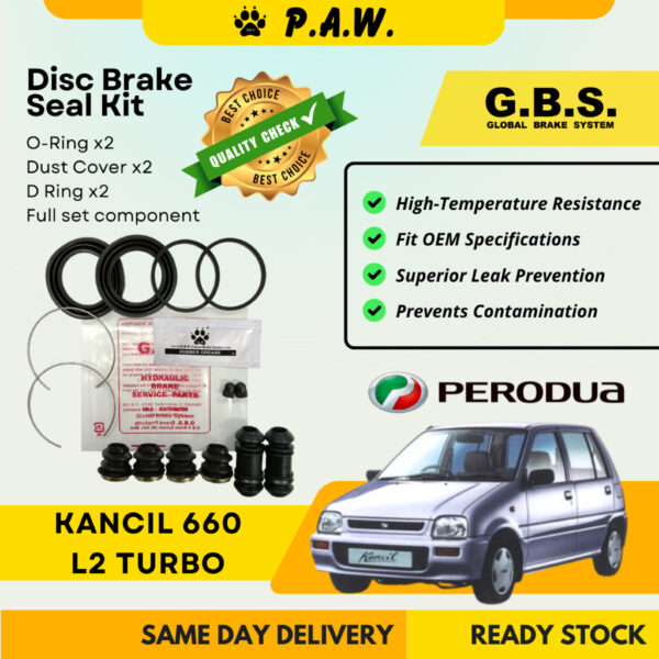 GBS Disc Brake Seal Kit For PERODUA KANCIL 660 L2 TURBO (Front) (Full Set)