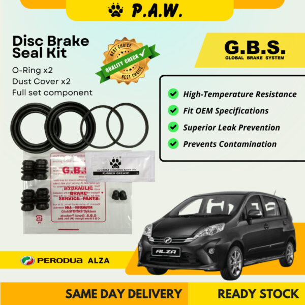 GBS Disc Brake Seal Kit For Perodua Alza 3SZ-VE 1.5 2009-2013 (Front) (Full Set)