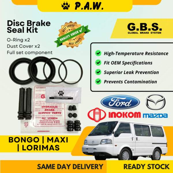 GBS Disc Brake Seal Kit For MAZDA MAXI E1400 E1800 LORRYMAS (Rear) (Full Set)