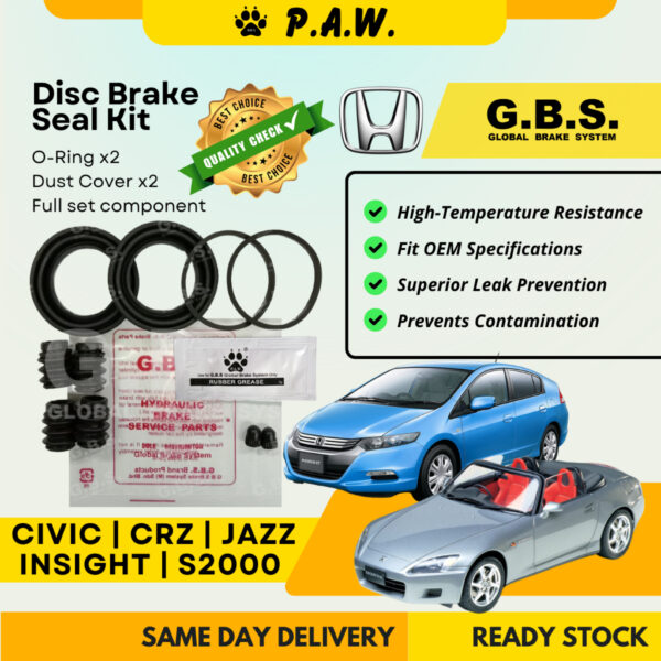 GBS Disc Brake Seal Kit For HONDA CITY TMO,CITY T9A, CITY GM2 (Front) (Full Set)
