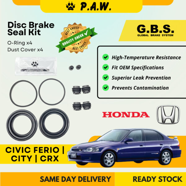 GBS Disc Brake Seal Kit For Civic SH3/SH4/SR4, Civic Ferio EG7/EG8, City GA1 (Front) (Full Set)