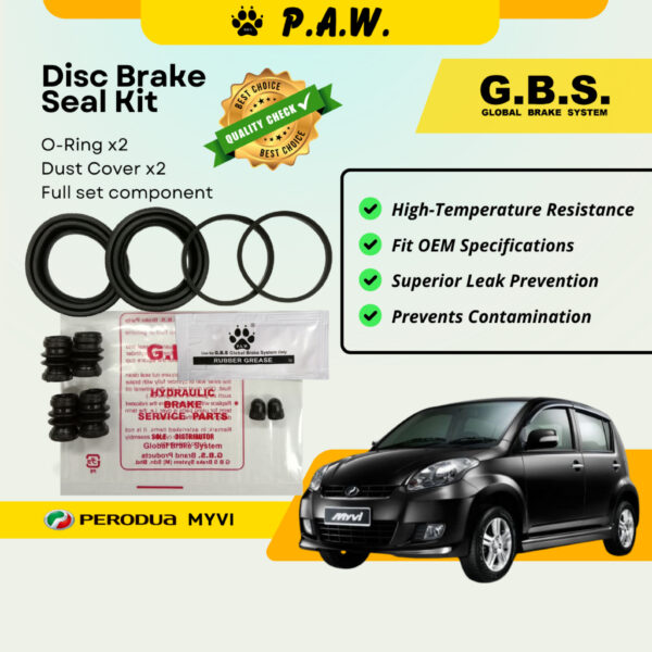 GBS Disc Brake Seal Kit For PERODUA MYVI (Front) (Full Set)