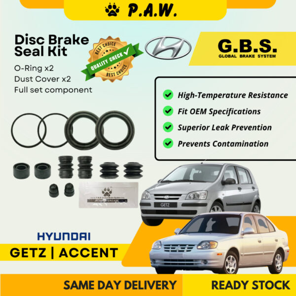 GBS Disc Brake Seal Kit For HYUNDAI ACCENT GETZ (Front) (Full Set)