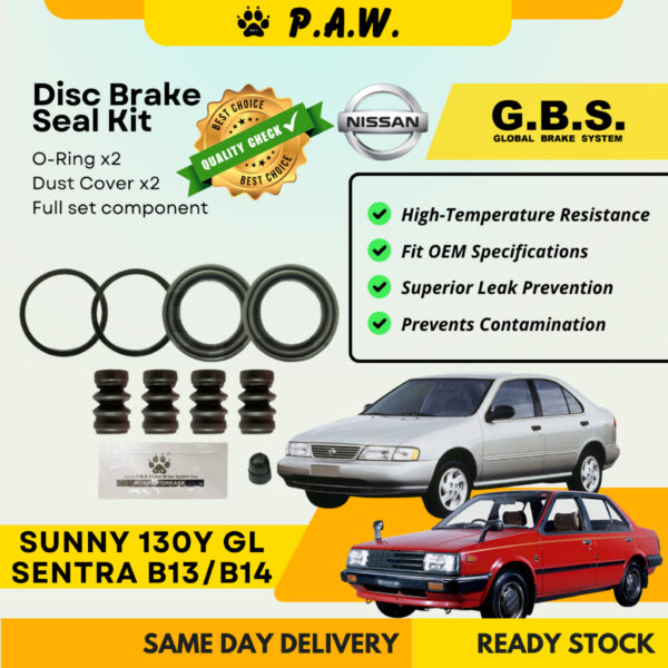 GBS Disc Brake Seal Kit For NISSAN SUNNY 130Y GL,SENTRA B13,SENTRA B14 (Front) (Full Set)