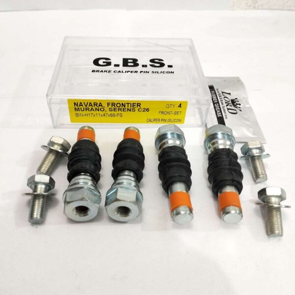 GBS Front Disc Brake Caliper Pin for NISSAN NAVARA, FRONTIER, MURANO, SERENA C26 (FULL SET)