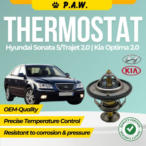 Thermostat for Hyundai Sonata 5, Trajet 2.0 & Kia Optima 2.0 82°C (With Oring)