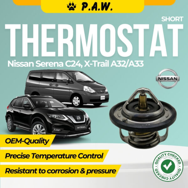 Thermostat (SHORT) for Nissan Serena C24, X-Trail A32/A33 95°C (With Oring)