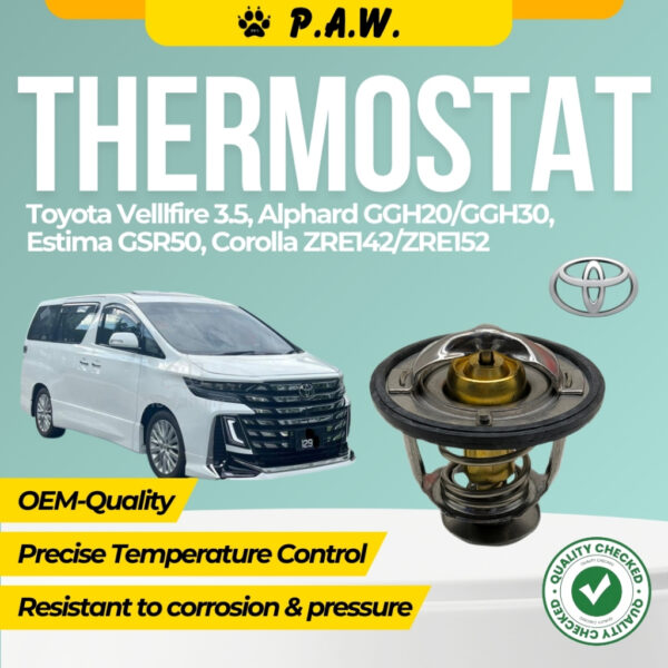 Thermostat for Toyota Velllfire 3.5, Alphard GGH20/GGH30, Estima GSR50, Corolla ZRE142/ZRE152 82°C (With Oring)