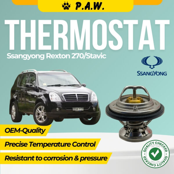 Thermostat for SsangYong Rexton 270, Stavic 2.7 82°C (With Oring)