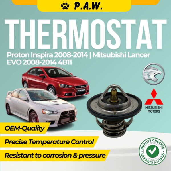 Thermostat for Proton Inspira 2008-2014 & Mitsubishi Lancer EVO 2008-2014 4B11 82°C (With Oring)