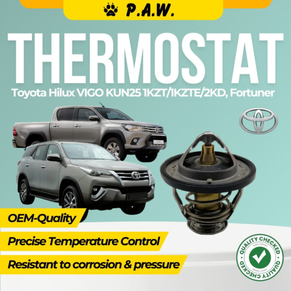 Thermostat for Toyota Hilux VIGO KUN25 1KZT/1KZTE/2KD, Fortuner 76°C (With Oring)