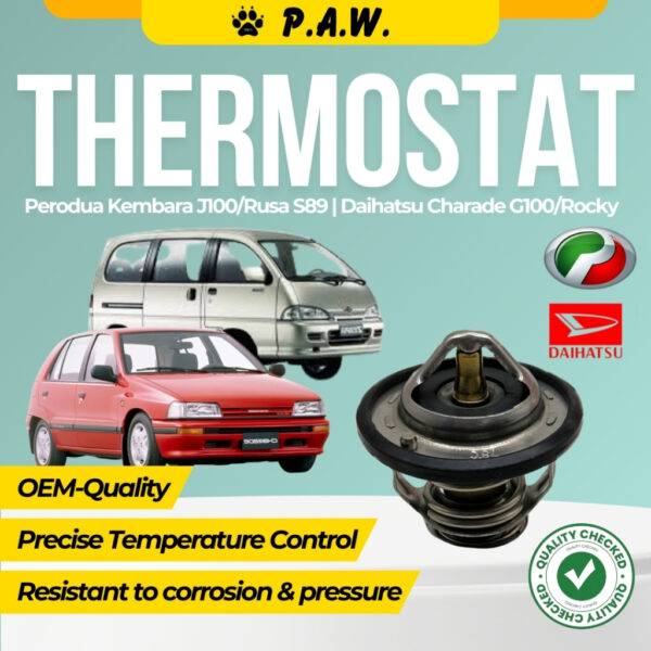 Thermostat for Perodua Kembara J100, Rusa S89 & Daihatsu Charade G100, Rocky 78°C (With Oring)