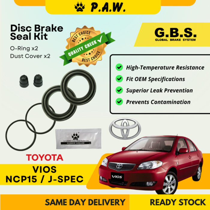 GBS Disc Brake Seal Kit for Toyota Vios NCP150 / J-SPEC (FRONT) (HALF SET)