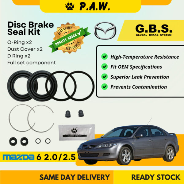 GBS Disc Brake Seal Kit for MAZDA 6 2.0/2.5 GH1 GH2 (Rear) (Half Set)