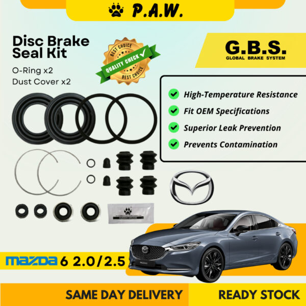 GBS Disc Brake Seal Kit for MAZDA 6 2.0/2.5 GH1 GH2 (Rear) (Full Set)