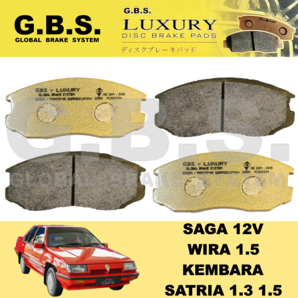 LUXURY BRAKE PAD FRONT :  SAGA 12V WIRA 1.5 KEMBARA SATRIA 1.3 1.5 B/PAD