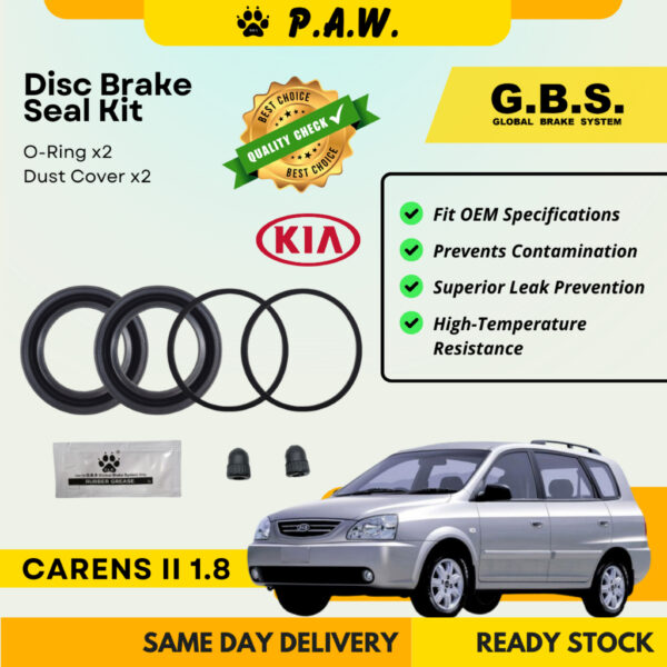 GBS Disc Brake Seal Kit for Kia Carens II 1.8 2003 (Front) (Half Set)