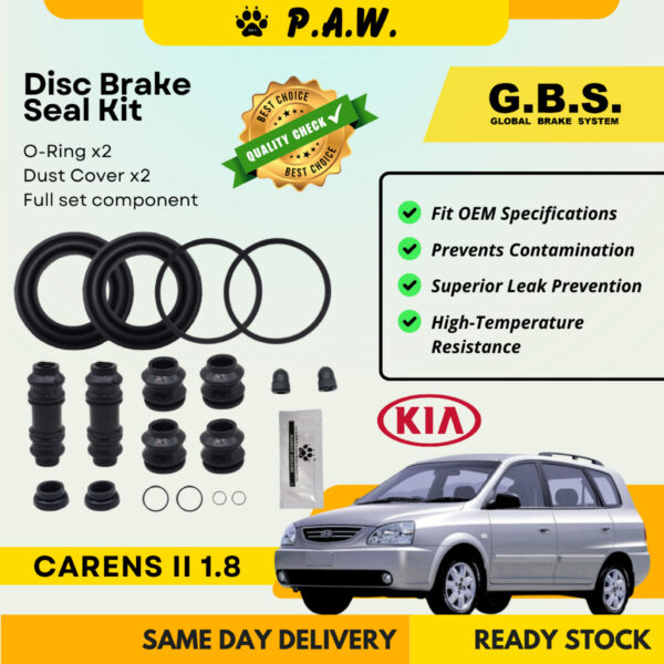 GBS Disc Brake Seal Kit for Kia Carens II 1.8 2002~2006 (Rear) (Full Set)