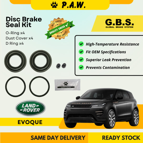 GBS Disc Brake Seal Kit for Land Rover EVOQUE (L538) 2.0 2011~2019 (Rear) (Half Set)