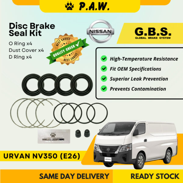 GBS Disc Brake Seal Kit For NISSAN URVAN NV350 (E26) (Front) (Half Set)