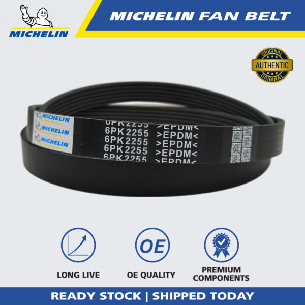 MICHELIN Ssangyong Rexton 270, Toyota Lexus LS400 V8, Mercedes 230E 260E (W124) Fan Belt (6PK2255)