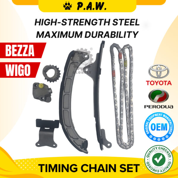 TY030 Perodua Bezza 1.3 2014, Wigo M800 1.3 , 1NR-FE Chain (5/Set) GloBelt Timing Chain Set
