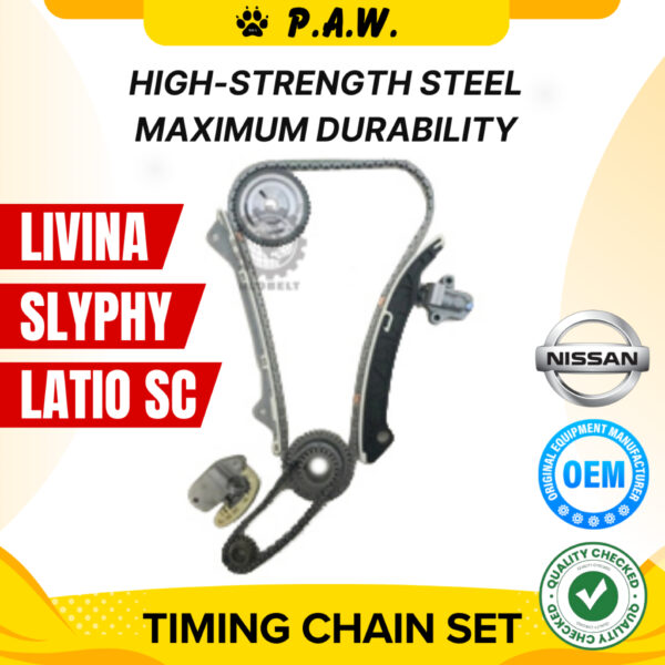 162L/64L Nissan Livina, Latio SC, Slyphy L33 2.0 MR18/20DE Chain (9/Set) GloBelt Timing Chain Set