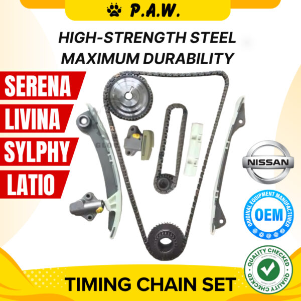 162L/64L Nissan Livina, Latio 1.8 TC, Sylphy 2.0, Serena, MR18/20DE (9/Set) GloBelt Timing Chain Set
