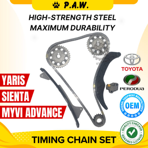 128L Perodua Myvi Advance D20N Yaris Sienta, NSP170 2NR-FE 3NR Chain(6/Set) GloBelt Timing Chain Set