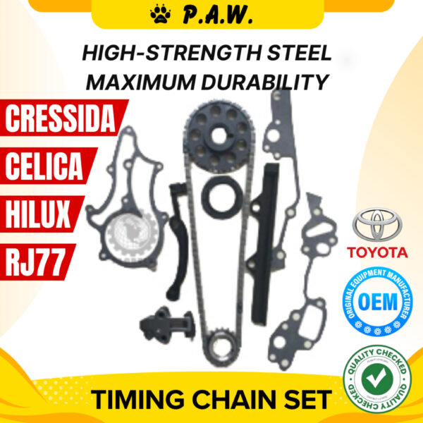 96S Toyota Celica Cressida 1982 21R; RJ77 Hilux 20R 22R Chain (TY108/KA-05) GloBelt Timing Chain Set