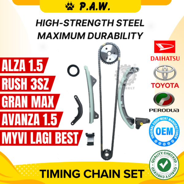 13506-BZ010 132S Perodua Myvi Lagi Best, Alza, Avanza, Rush (Globelt-9/Set) GloBelt Timing Chain Set