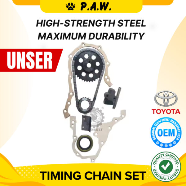 56S KE70 Gl KP61; KM36 5K; Toyota Unser 7K 7KE (Single Layer) (TY113/KA-08) GloBelt Timing Chain Set