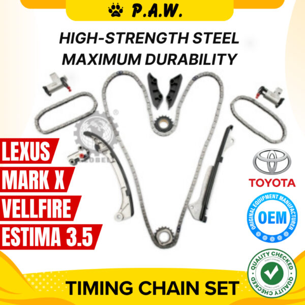 46/46/170S Toyota Vellfire, Estima GSR50 GSH20, Mark X, Lexus LS250 LS350 GloBelt Timing Chain Set